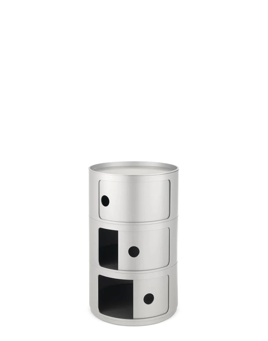 Kartell Componibili Classic Big Container 3 Elemente, Silber