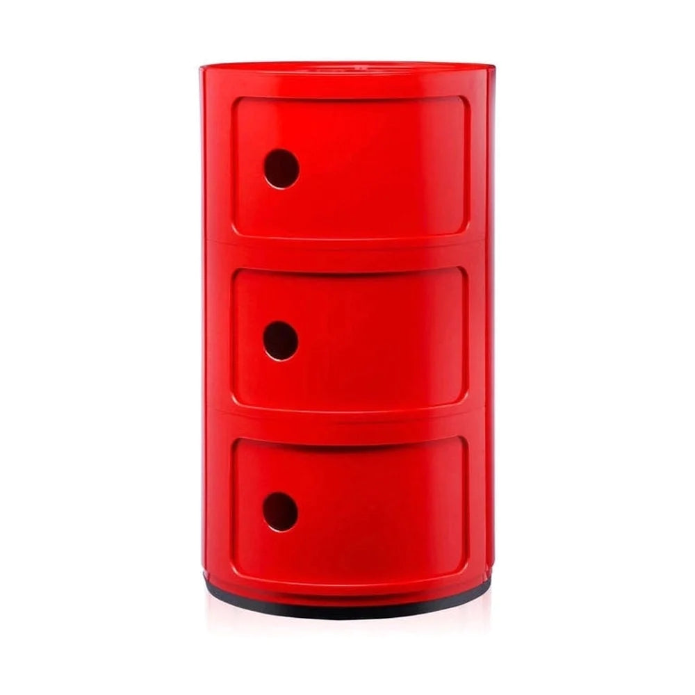 Kartell Componibili经典容器3个元素，红色