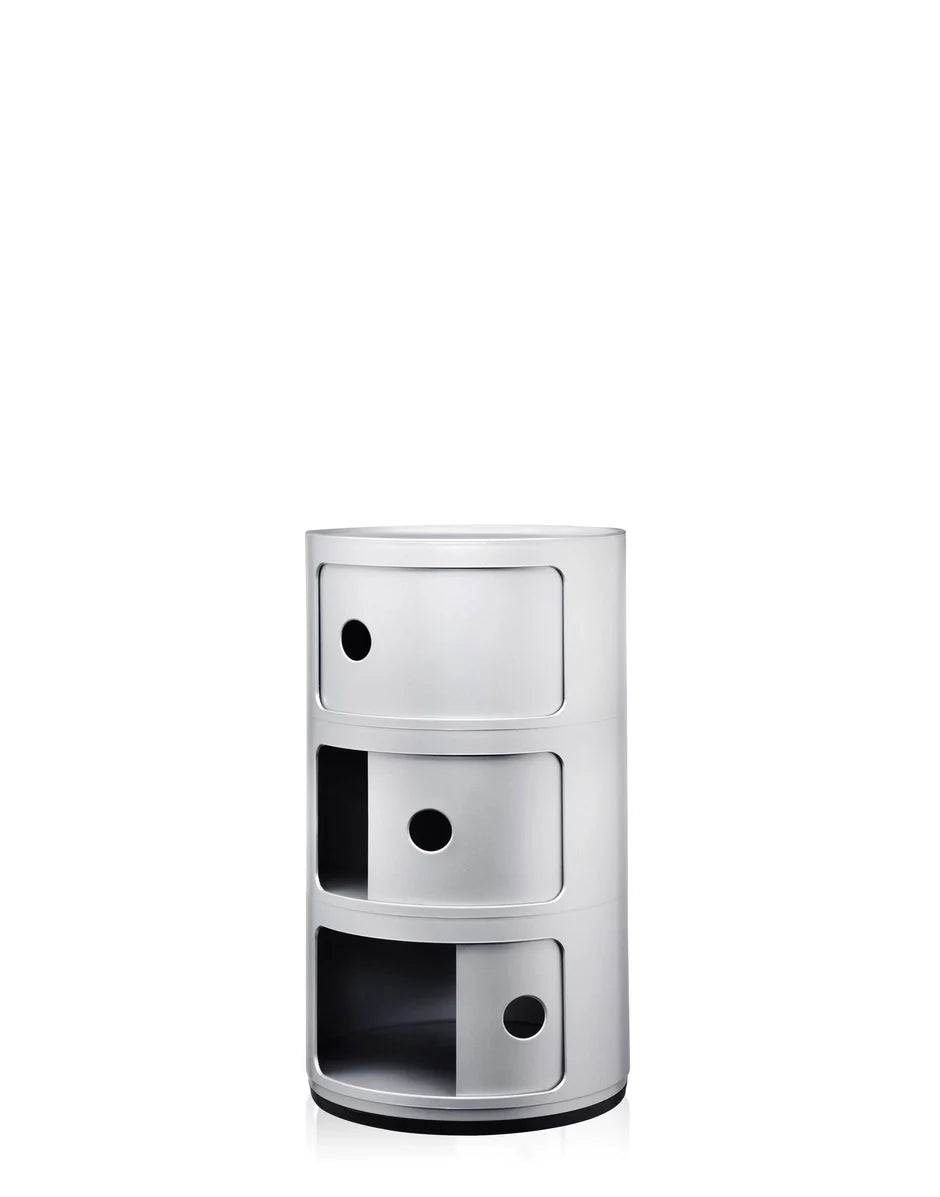 Kartell Componibili Classic Container 3 Elements, Silver