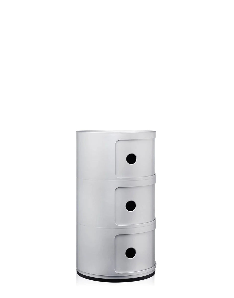 Kartell Componibili Classic Container 3 Elements, Silver