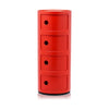 Kartell Componibili Classic Container 4 éléments, rouge