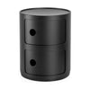 Kartell Componibili Recycled Container 2 Elements, Black