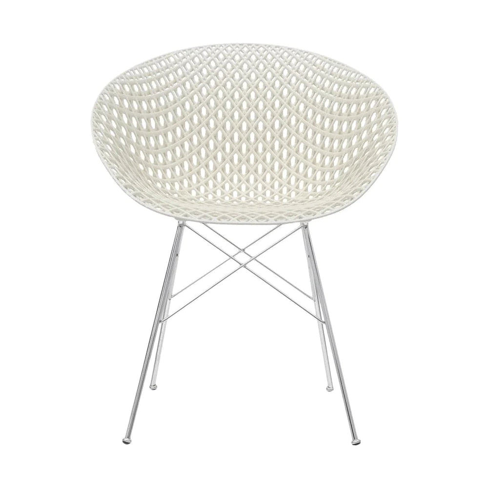 Sedia kartell smatrik, bianco/cromo