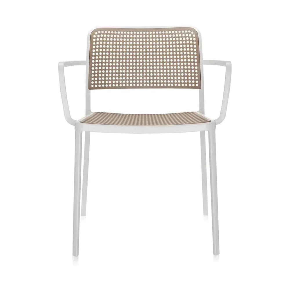Kartell Audrey fauteuil, wit/zand