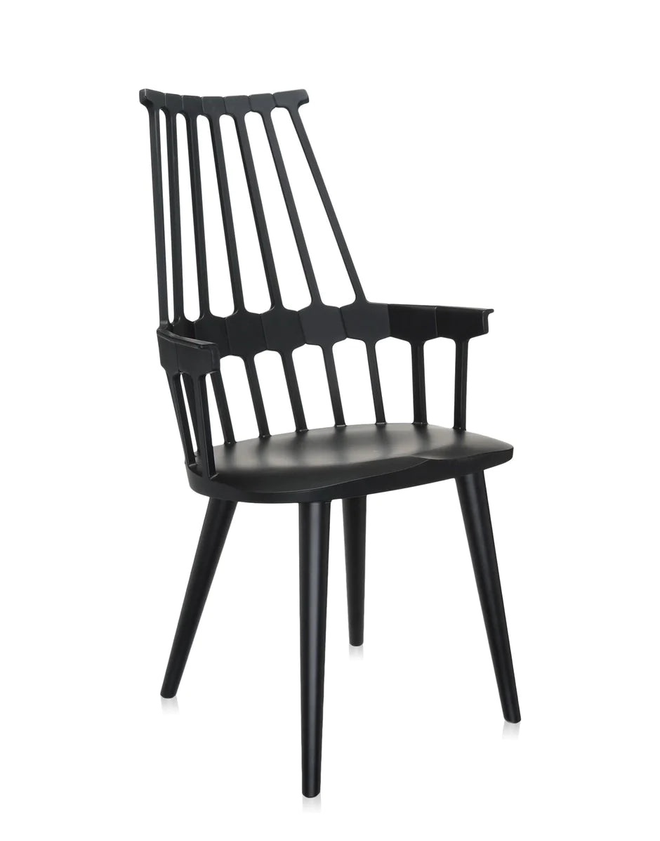 Chaise de peigne Kartell, noir / noir
