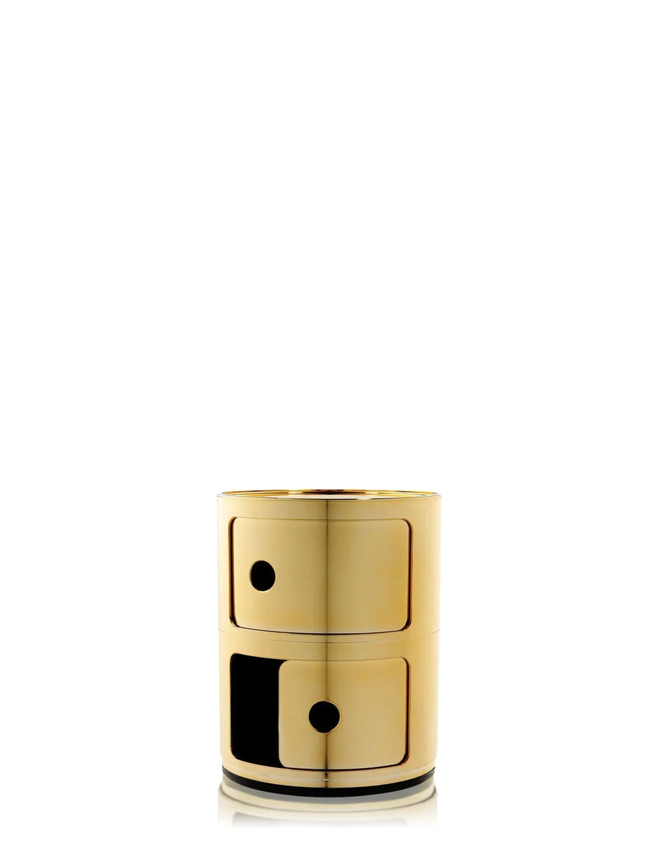 Kartell Componibili Metal Container 2 Elements, Gold