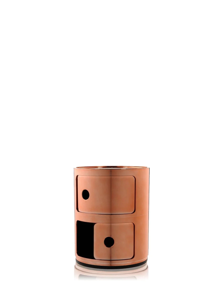 Contenedor de metal de componibili Kartell 2 elementos, Coppery