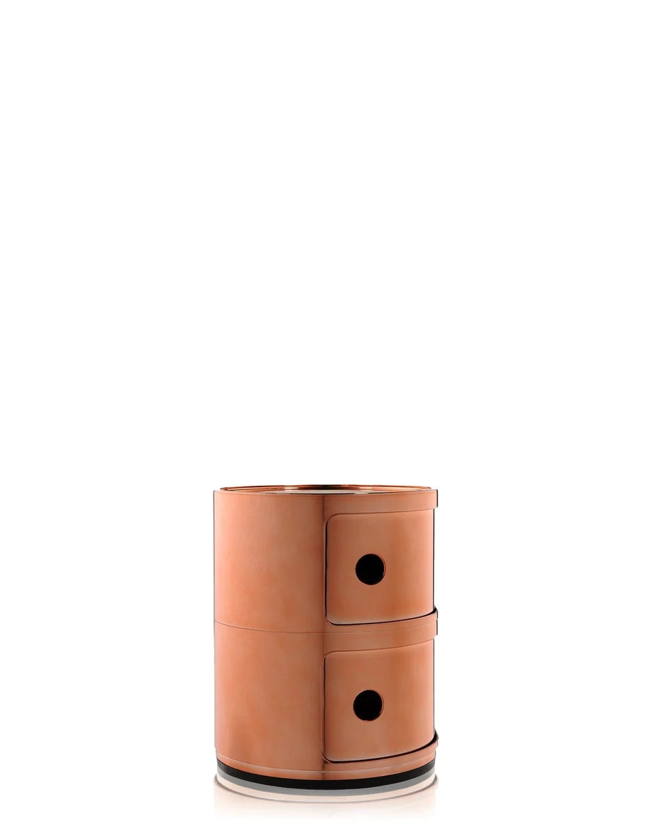 Contenedor de metal de componibili Kartell 2 elementos, Coppery