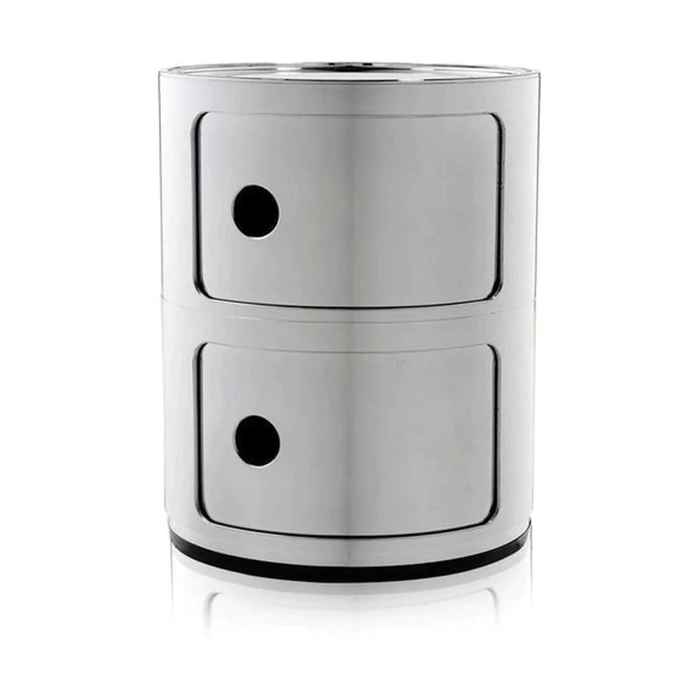 Kartell Componibili Metal Container 2 Elements, cromato