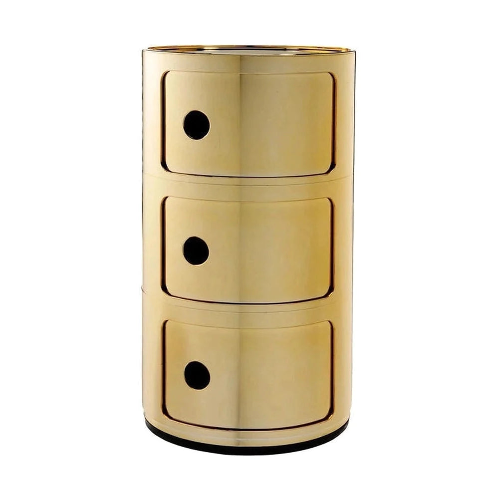 Kartell Componibili Metal Container 3 éléments, or