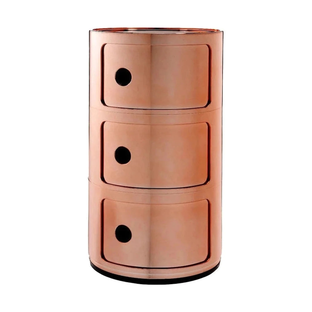 Kartell Componibili Metal Container 3 Elements, Coppery