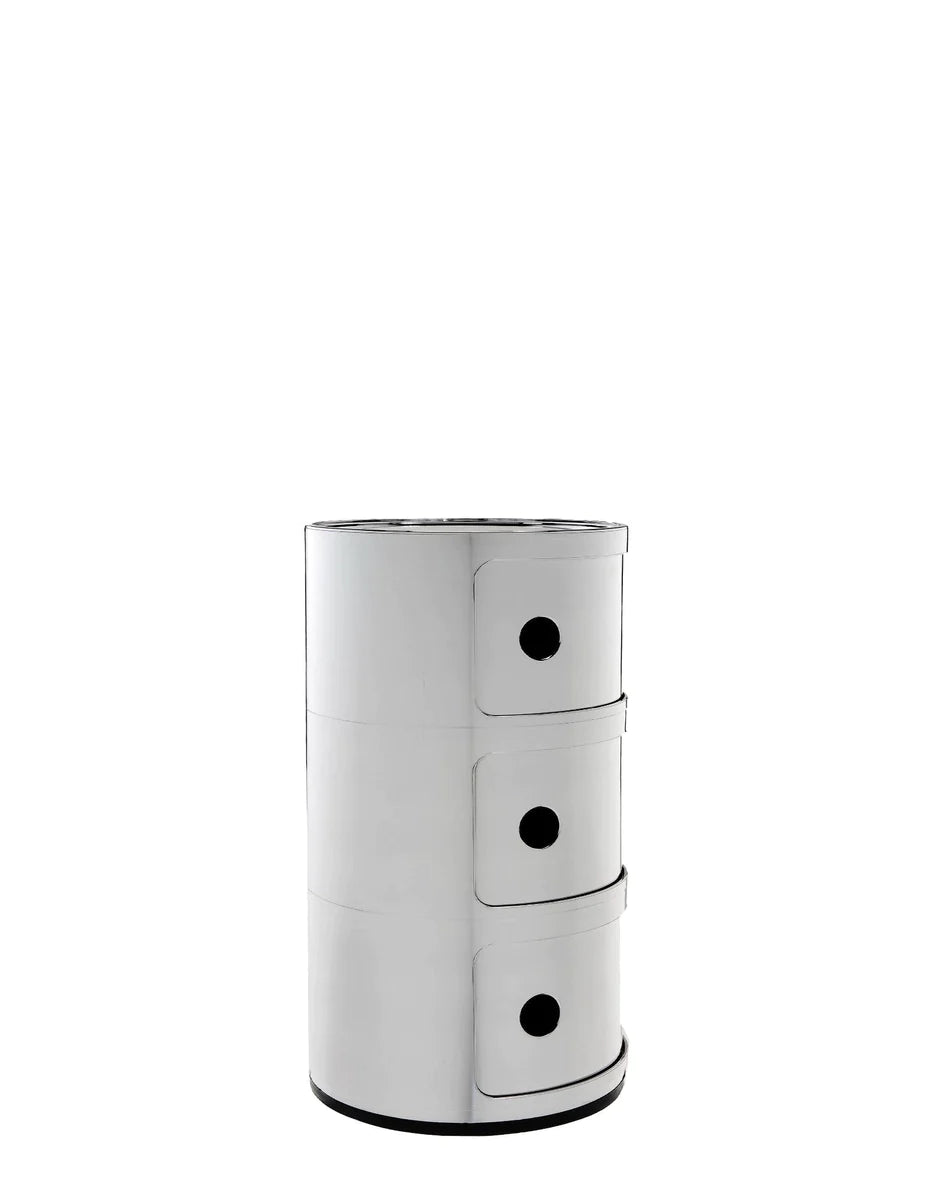 Kartell Componibili Metal Container 3 Elements, Chromed