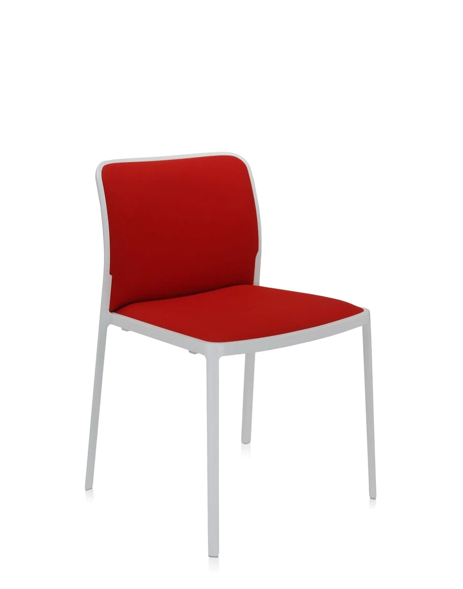 Kartell Audrey -pehmeä tuoli, valkoinen/punainen