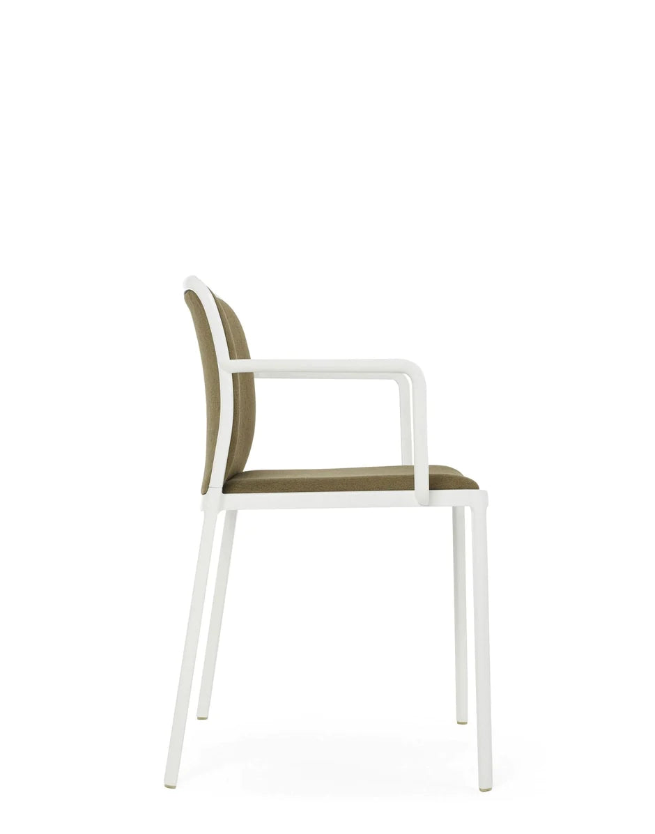 Fauteuil Kartell Audrey Soft Noma, blanc / moutarde