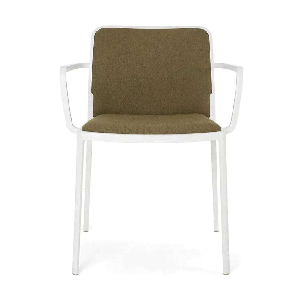 Kartell Audrey Soft Noma fauteuil, wit/mosterd
