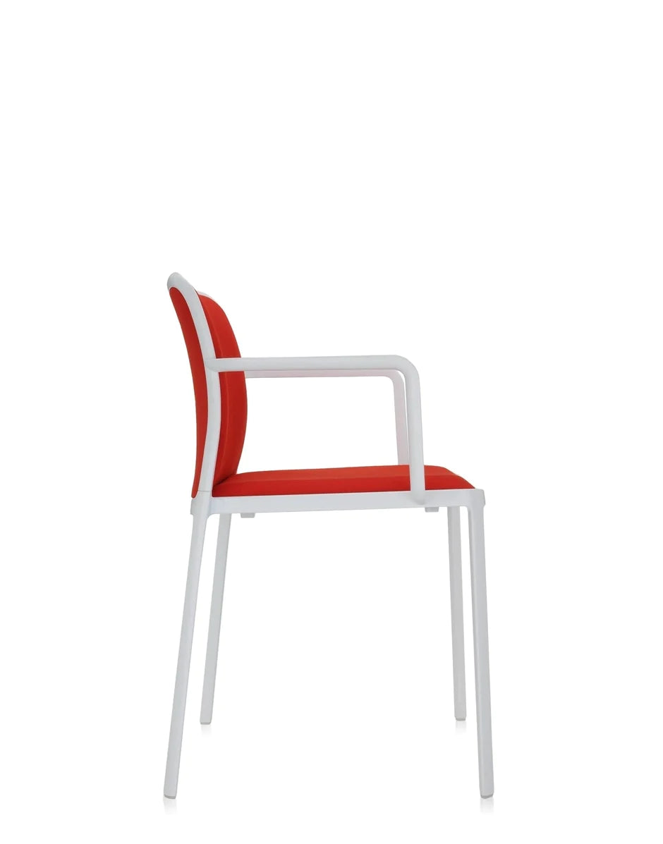 Kartell audrey pehmeä nojatuoli, valkoinen/punainen