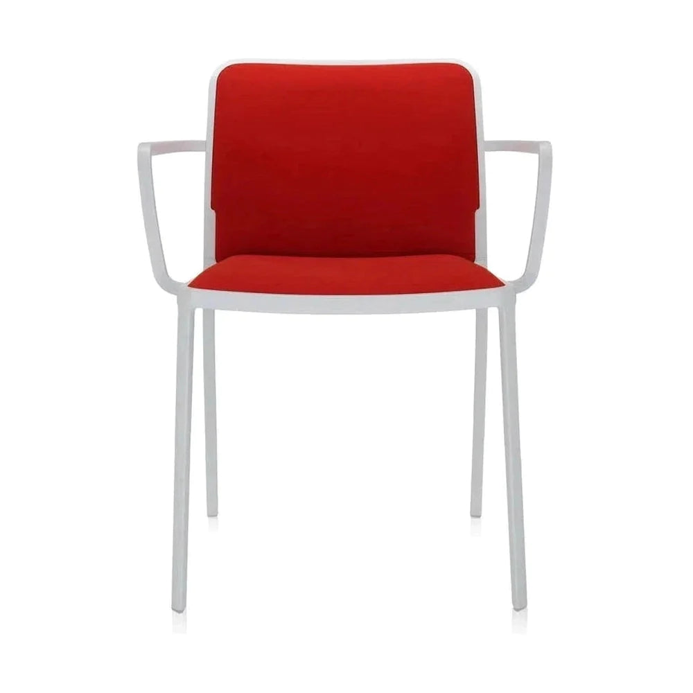 Kartell audrey pehmeä nojatuoli, valkoinen/punainen