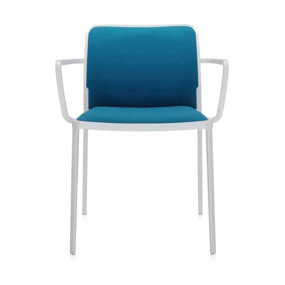 Kartell Audrey Soft fauteuil, wit/groenblauw blauw