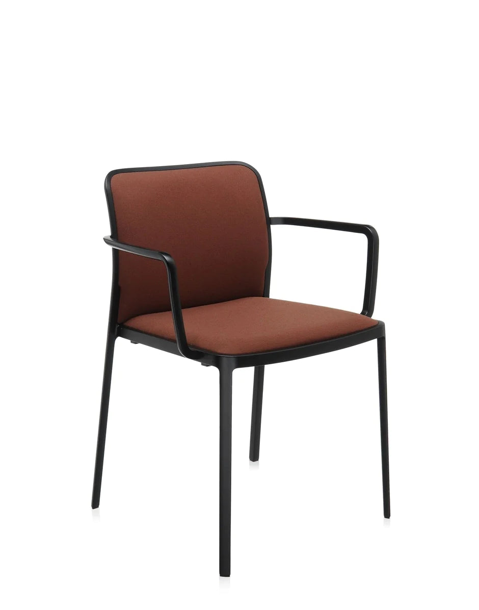 Kartell Audrey Soft fauteuil, zwart/bakstenen rood