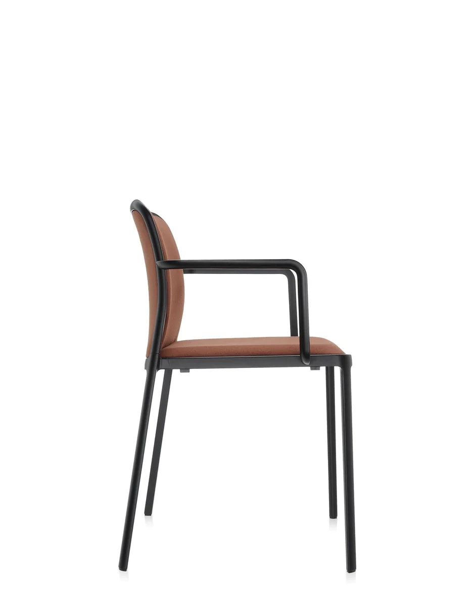 Kartell Audrey Weicher Sessel, Schwarz/Ziegelrot rot