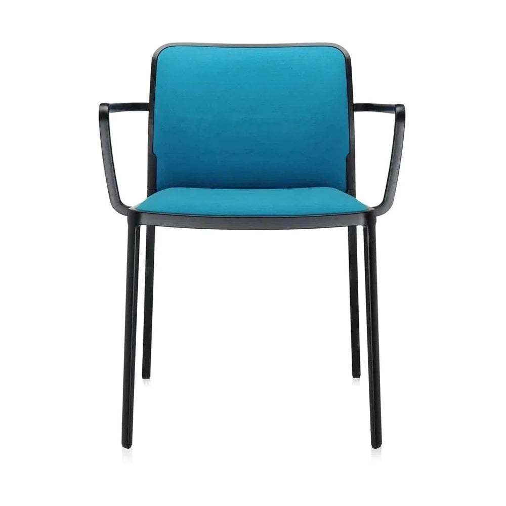 Kartell audrey pehmeä nojatuoli, musta/sinivihreä sininen