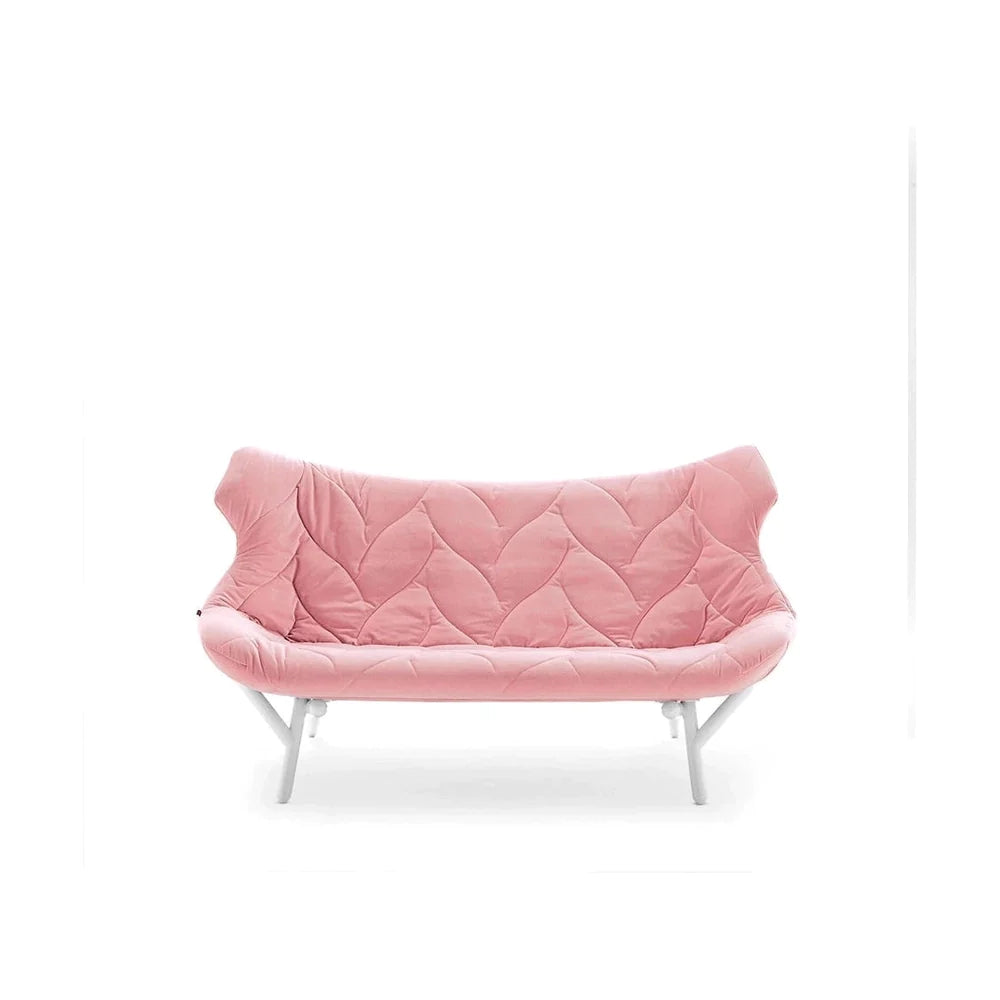 Kartell løv sofa fløjl, hvid/lyserød