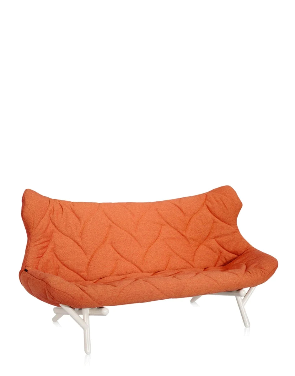 Kartell løvsofa Trevira, hvit/oransje