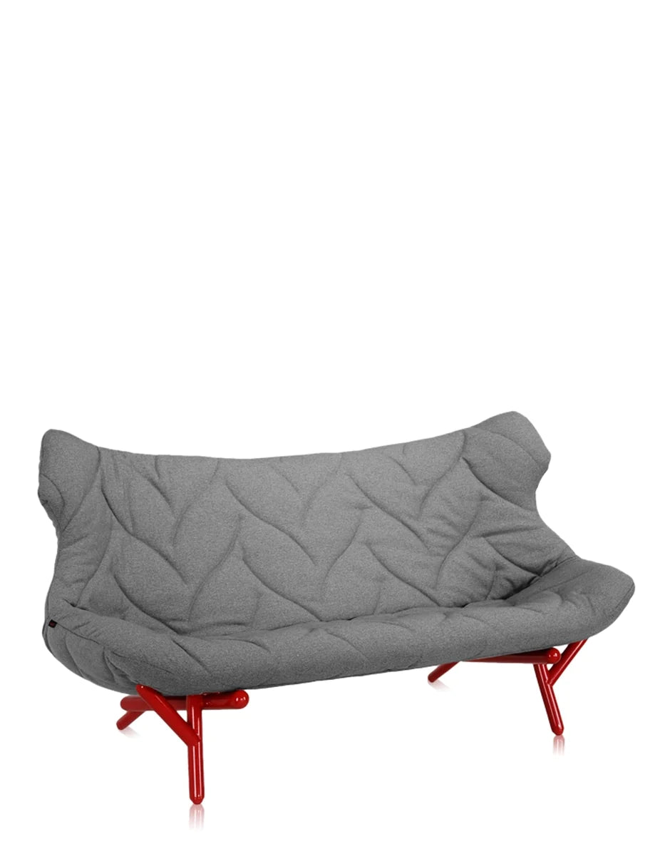 Kartell løv Sofa Trevira, rød/grå