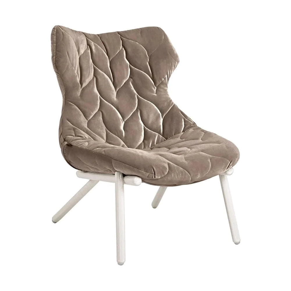 Kartell Laub Sessel Velvet, Weiß/Taupe