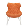 Trevira de fauteuil de feuillage Kartell, blanc / orange