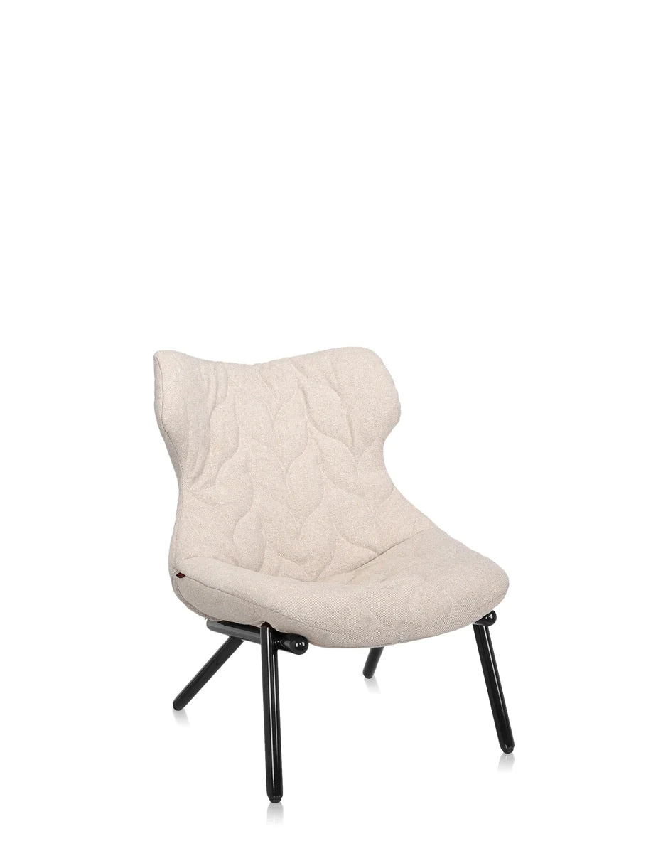 Kartell løvverk lenestol Trevira, svart/beige