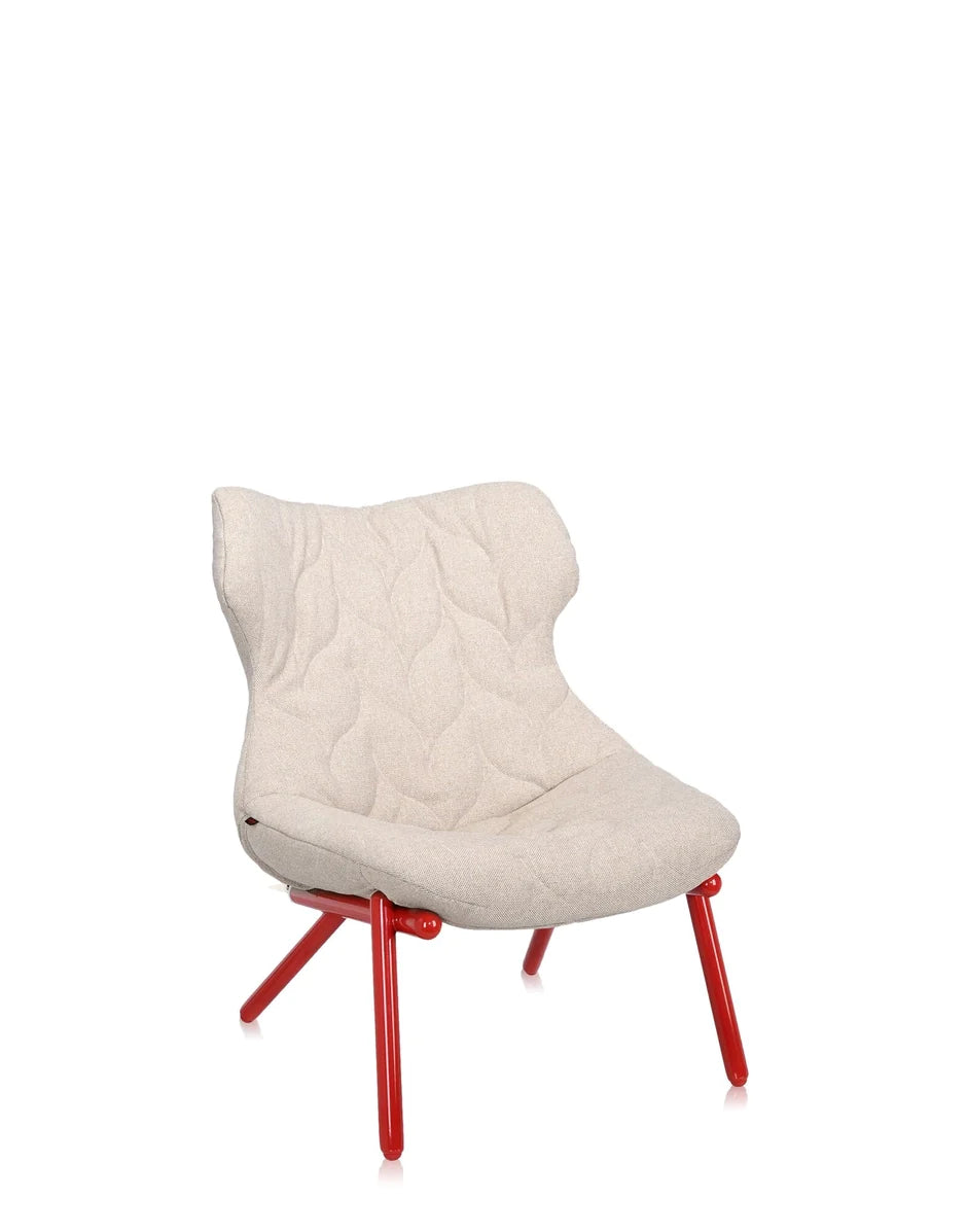 Kartell lövverk fåtölj Trevira, röd/beige