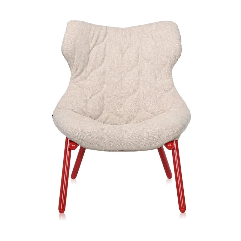 Kartell løv lænestol Trevira, rød/beige