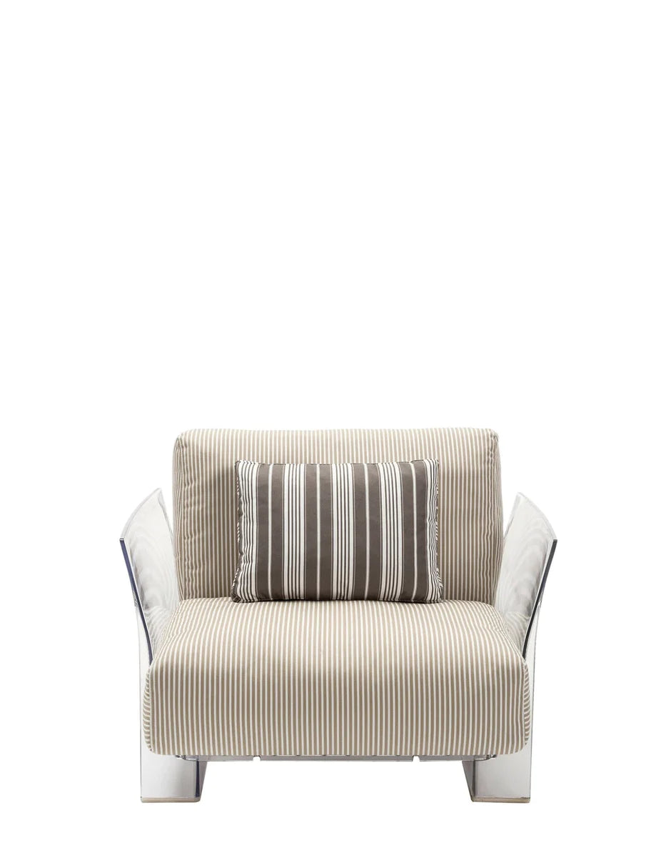 Kartell Pop Outdoor Armchair Stripes, Beige