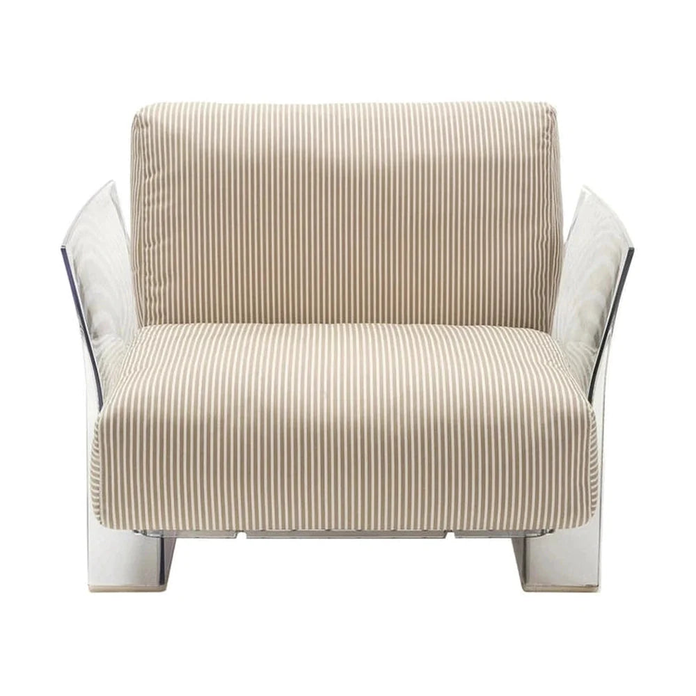 Kartell pop buiten fauteuilstrepen, beige