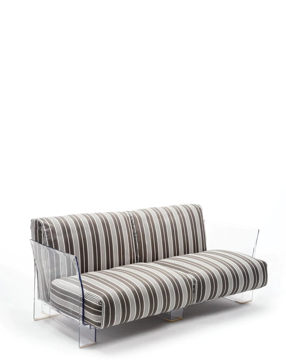 Kartell Pop Outdoor 2 -Seater Sofa Stripes, Taupe