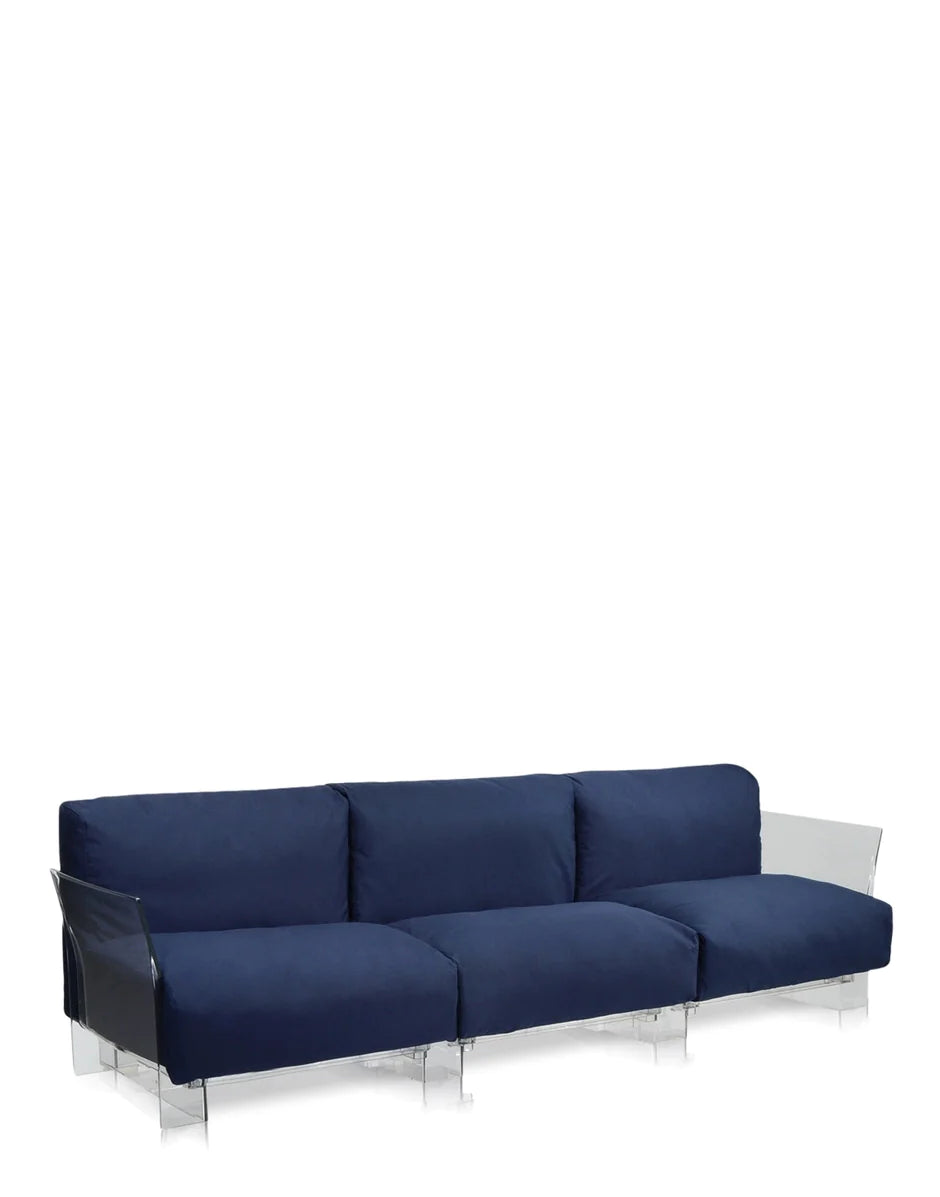 Kartell Pop Outdoor 3 Seater -sohva Sunbrella, sininen