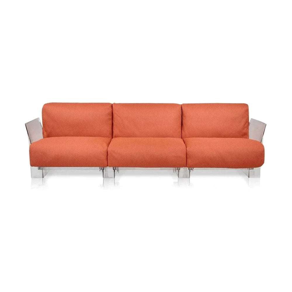 Kartell Pop Outdoor 3 Seater -sohva ikon, oranssi