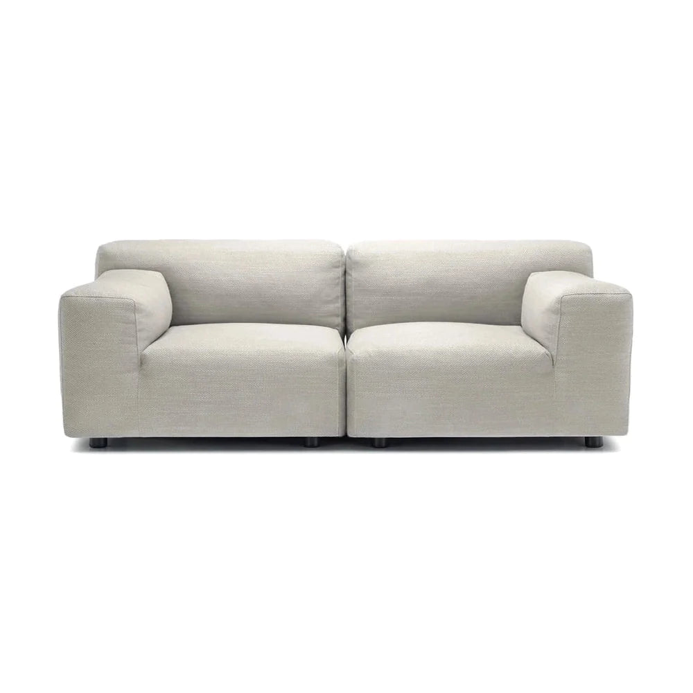 Kartell Plastics Duo 2 Sitzer -Sofa DX Baumwolle, weiß