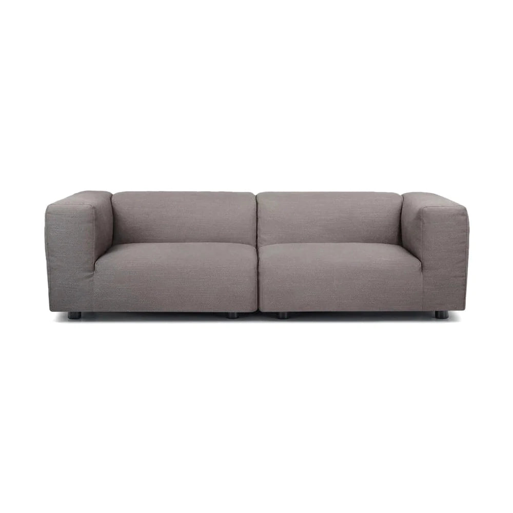 Kartell Plastics Duo 2 Sitzer -Sofa DX XL Baumwolle, Grau