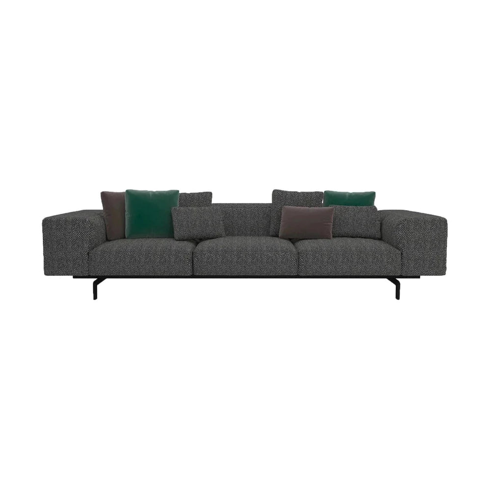 Kartell Largo 3 Seater Divano Velvet, verde scuro