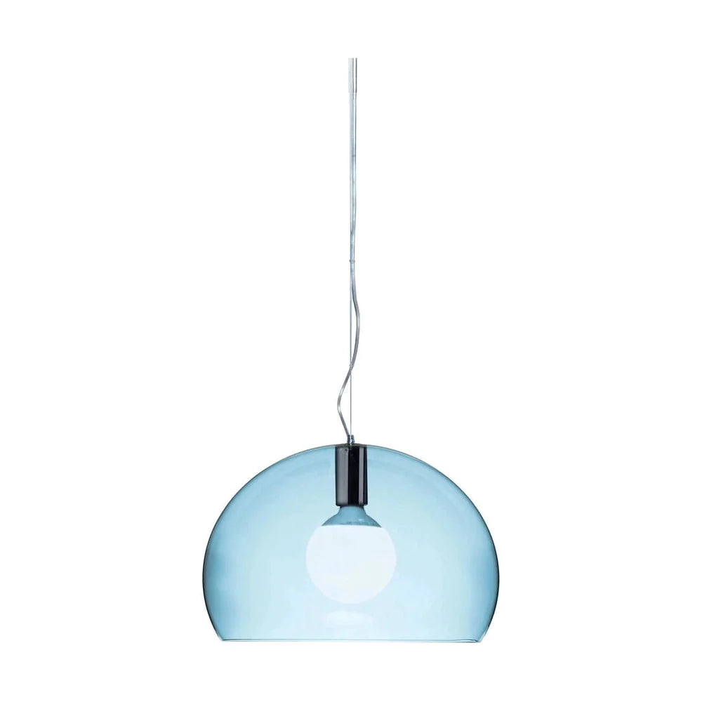 Kartell FL/Y Suspensionslampe klein, transparent/blau