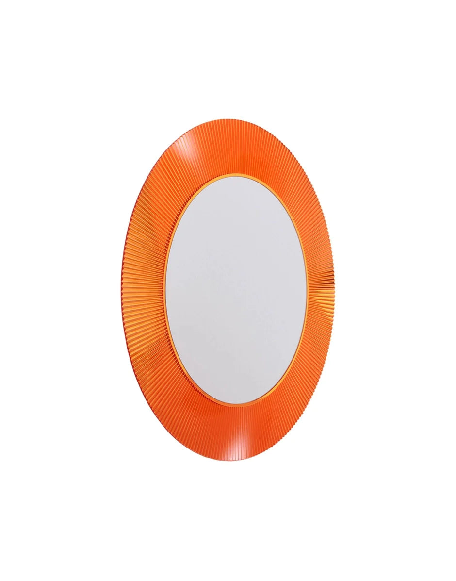 Kartell All Saints Mirror avec l'éclairage, Tangerin Orange