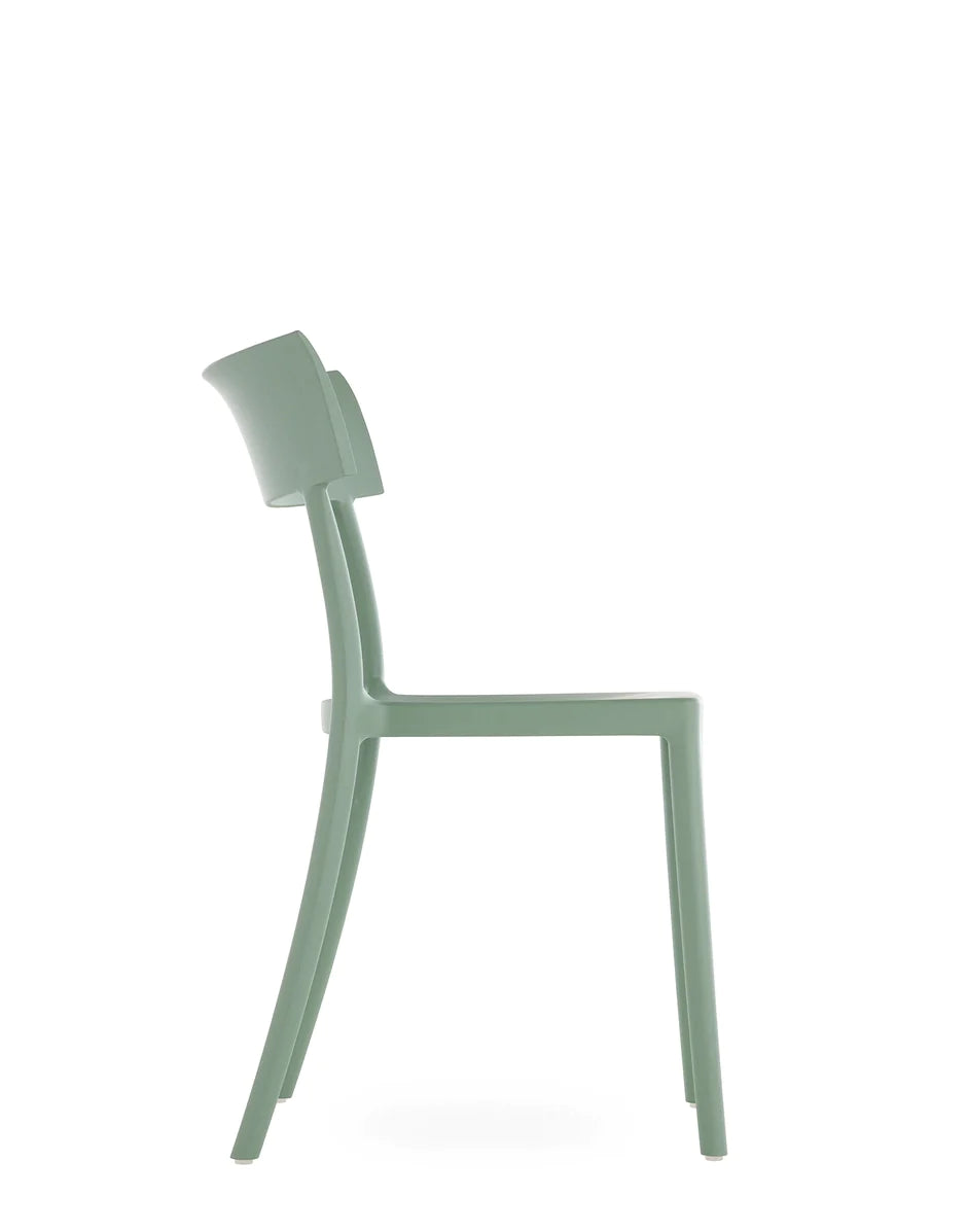 Kartell catwalk mat stoel, salie groen