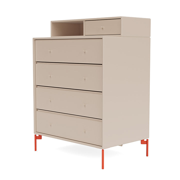 Montana Keep Chest Of Drawers With Legs, Clay/Rosehip