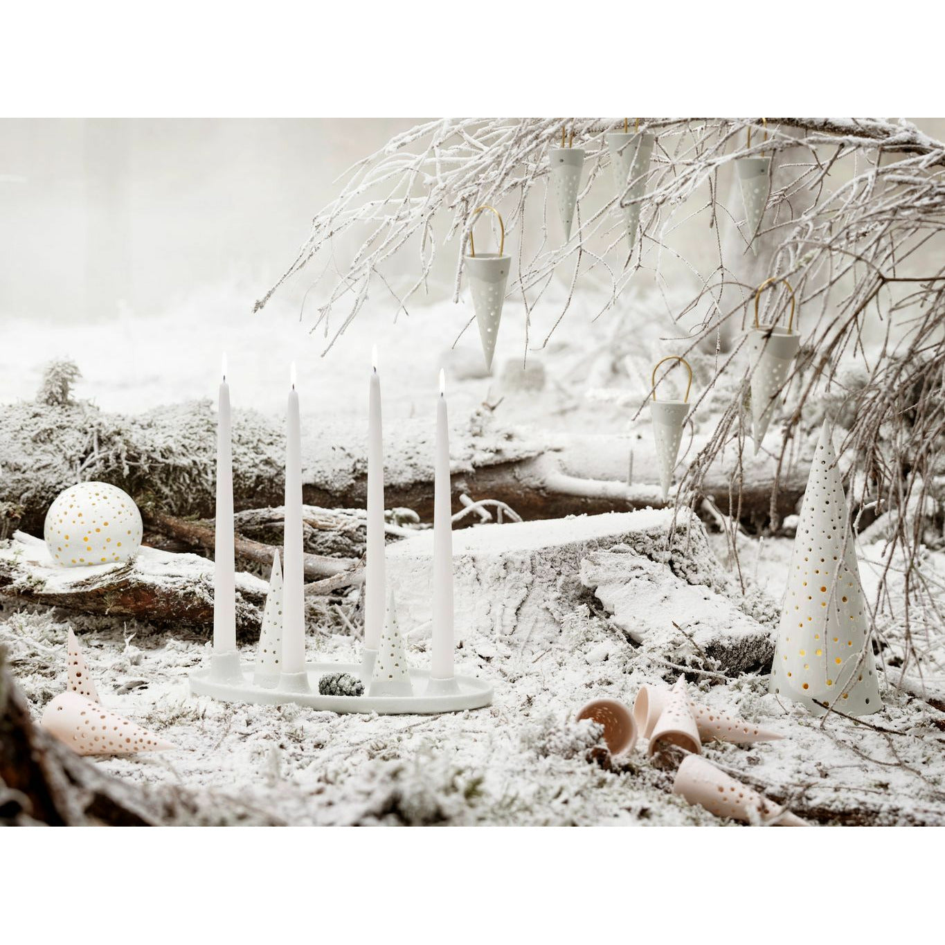 Kähler Nobili Christmas Timmer 4,5x15,5 cm, lumivalkoinen