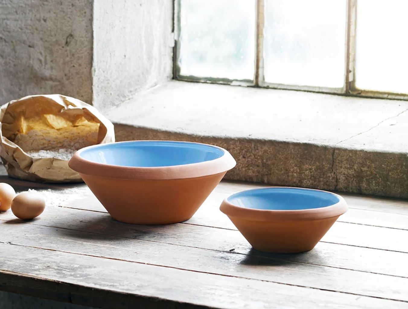 Knabstrup Keramik Masón Bowl 5 L, azul claro