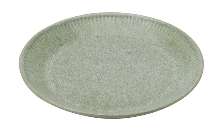 Knabstrup Keramik Plade Ø 19 cm, olivengrøn