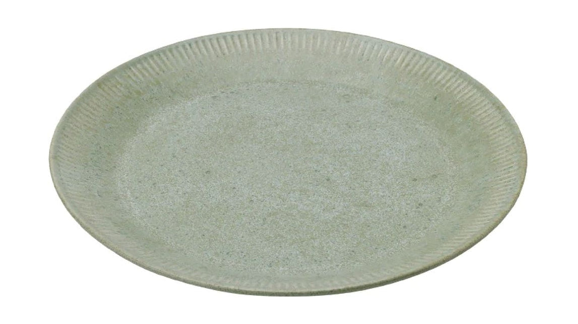 Knabstrup Keramik Plade Ø 27 cm, olivengrøn