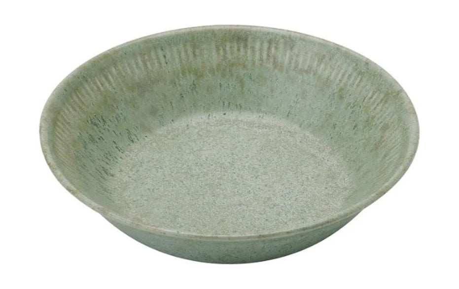 Knabstrup Keramik Plade dyb Ø 18 cm, olivengrøn